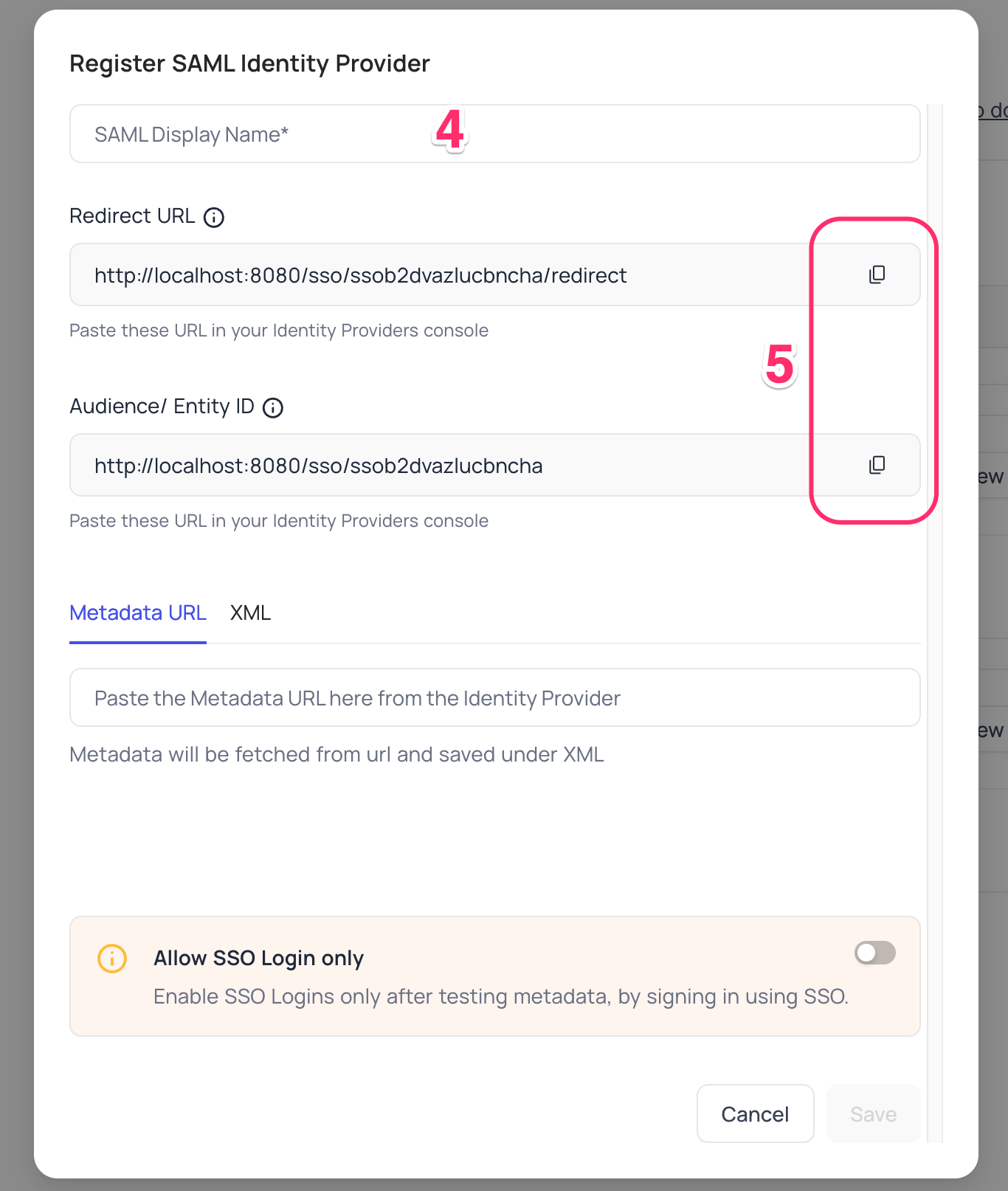 SAML SSO Configuration