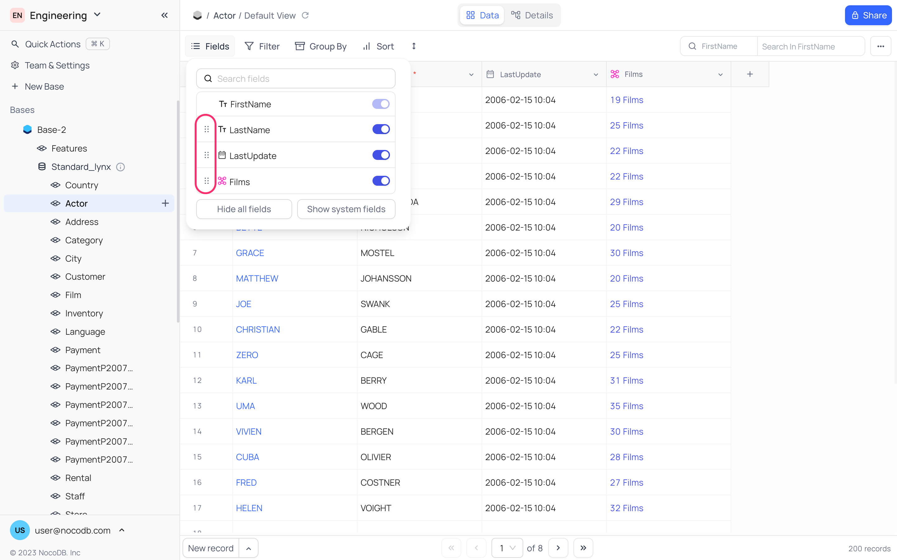 Reorder Fields