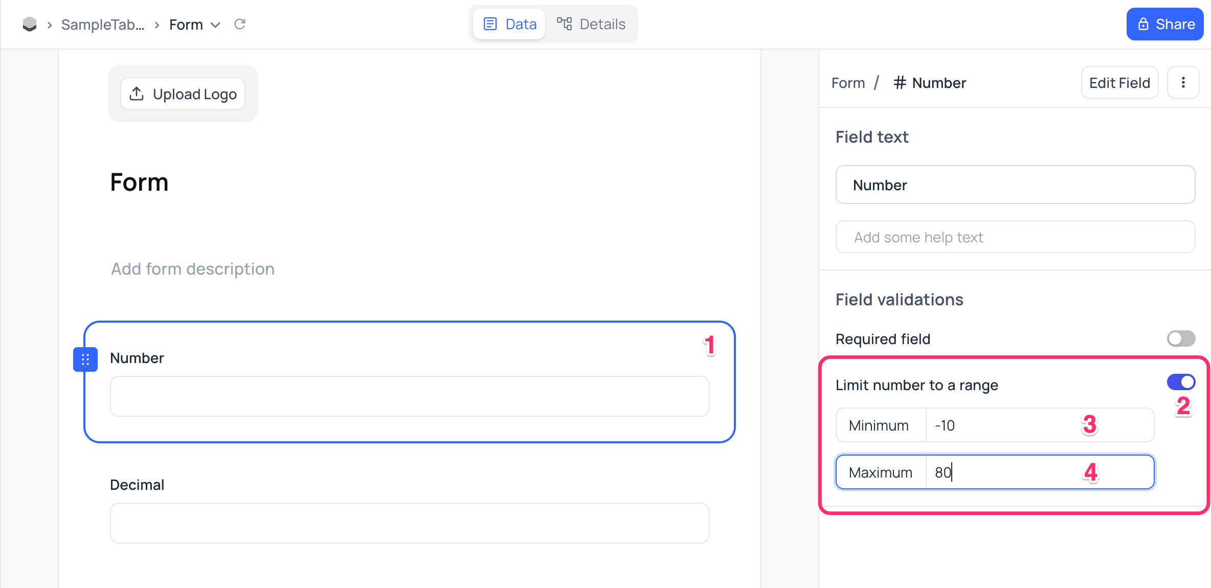 Numeric Field Validations